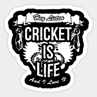 Cricket Is Life Creative Job Typography Design Sticker